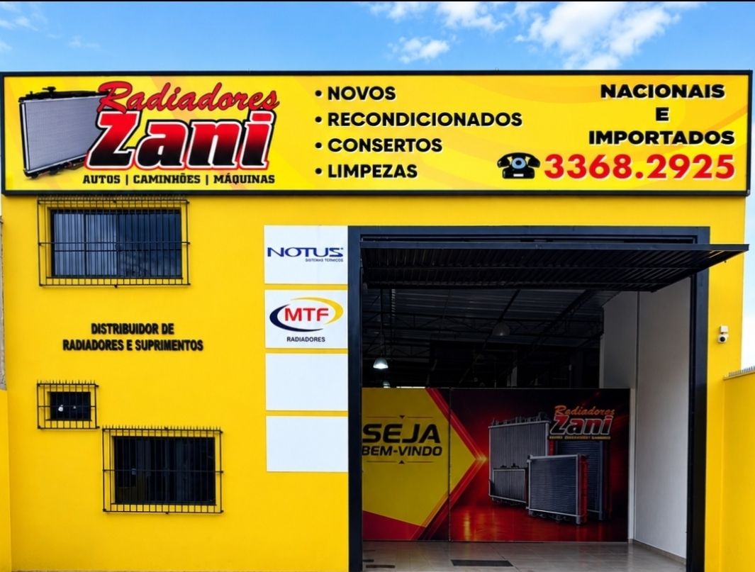 Fachada e oficina da Radiadores Zani em São Carlos